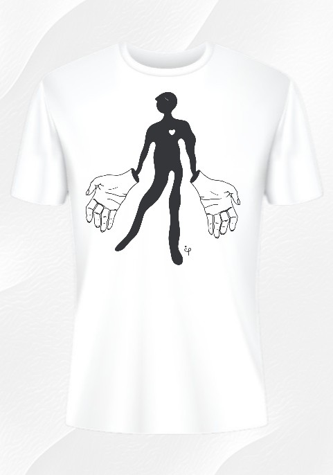 Големи ръце бяла тениска