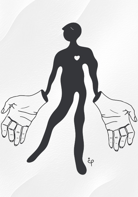 Големи ръце бяла тениска