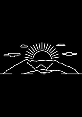 Детска тениска ArtistixLab Mountain Sunshine, Черен, Памук, 86-91 см