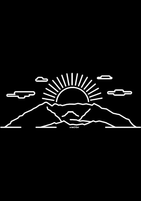 Детска тениска ArtistixLab Mountain Sunshine, Черен, Памук, 86-91 см