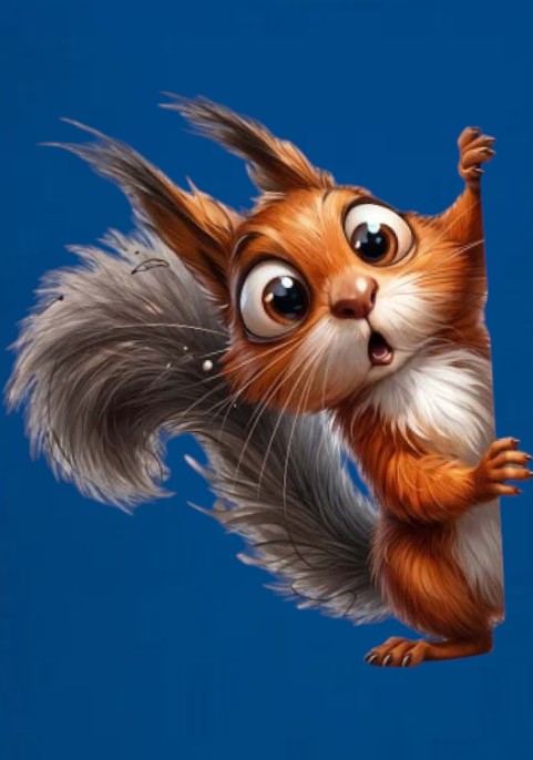  Детска тениска ArtistixLab Mountain Squirrel, Тъмносин, Органичен Памук, 56-68см