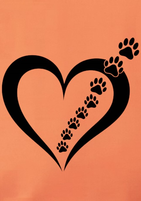 Детска тениска ArtistixLab Paw in a Heart, Оранжев, Органичен Памук, 56-68см