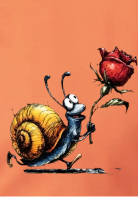 Детска тениска Охлюв с роза