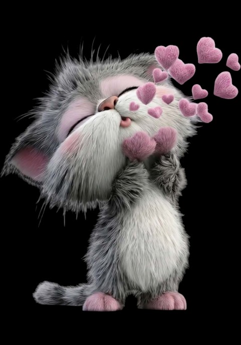 Детска тениска ArtistixLab Kissing Cat, Черен, Памук, 86-91 см