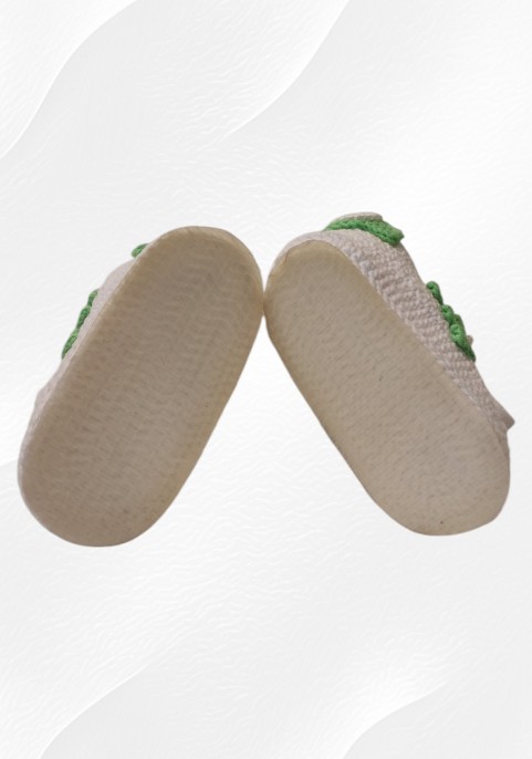 Маратонки бебешки бели със зелено