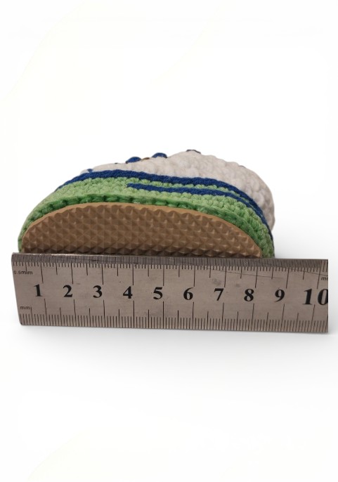 Маратонки бебешки високи бели и зелено със сини връзки