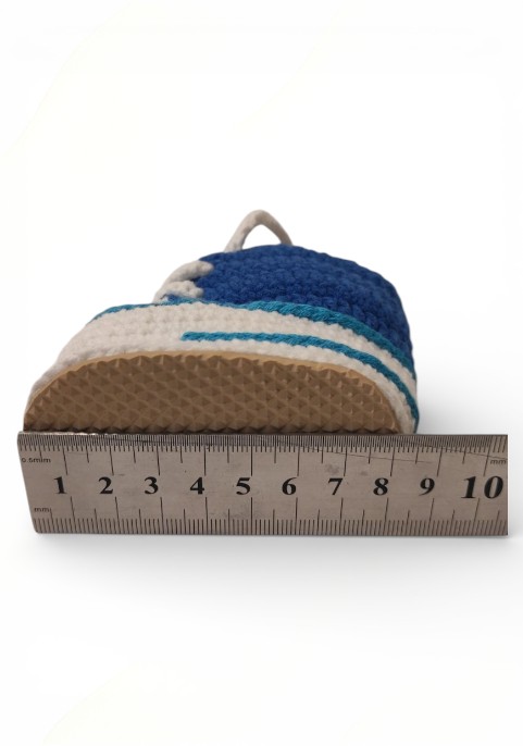 Маратонки бебешки високи тъмно сини с бели връзки