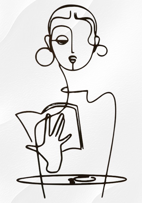 Метална абстрактна скулптура - Четяща жена