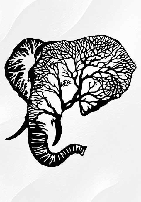 Метална абстрактна скулптура -Слон