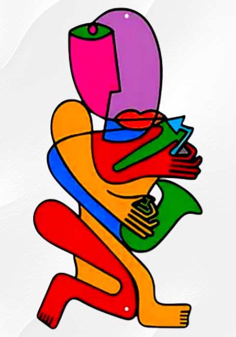 Метална табела Саксофонист абстрактен стил Пикасо