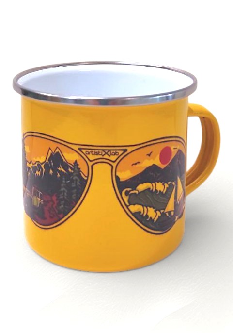 Емайлирана чаша жълта "Море и планина"