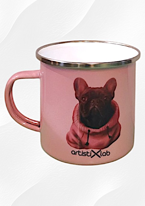 Емайлирана чаша розова куче Емайлирана чаша розова куче