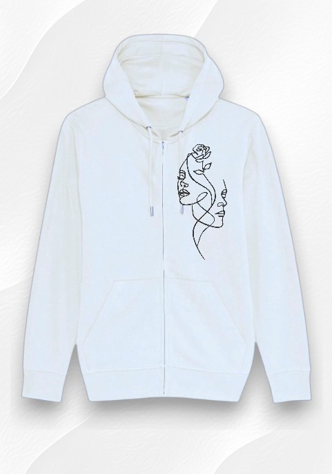 Суитшърт с цип - Две женствени лица