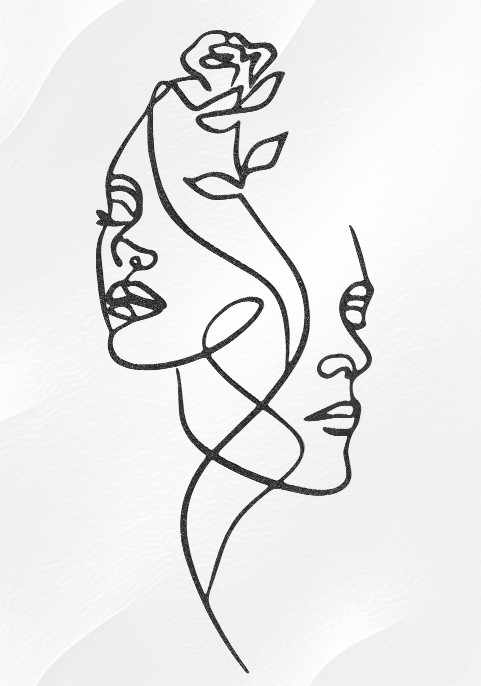 Суитшърт с цип - Две женствени лица