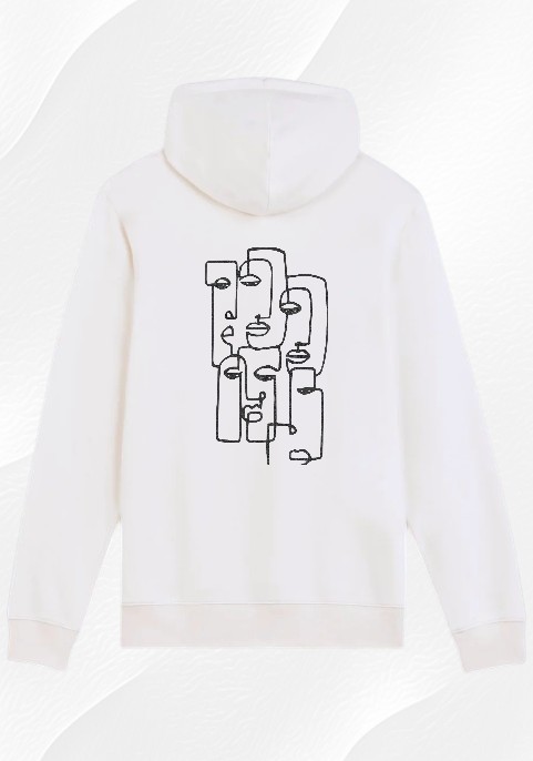 Суитшърт с цип - Пет абстрактни лица