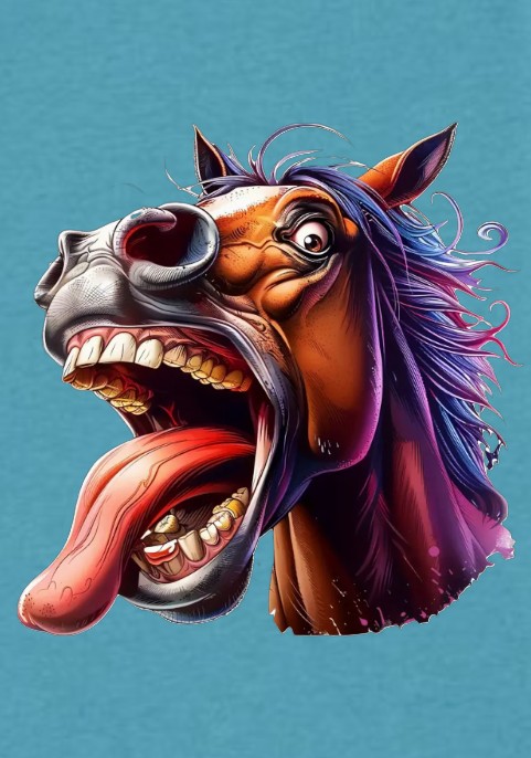 Суитшърт с ухилен кон