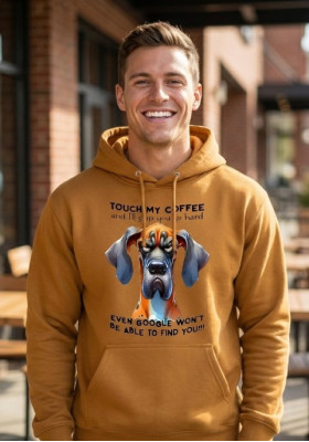 Суитшърт Охра " Не докосвай кафето ми"