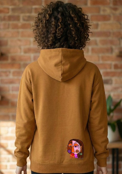 Суитшърт Охра " Абстрактна мацка"