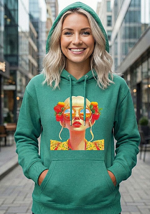 Суитшърт Ментово зелено "Ягодка"