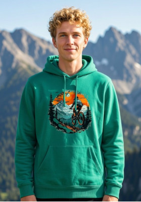 Суитшърт Мента "Колоездач в планината"