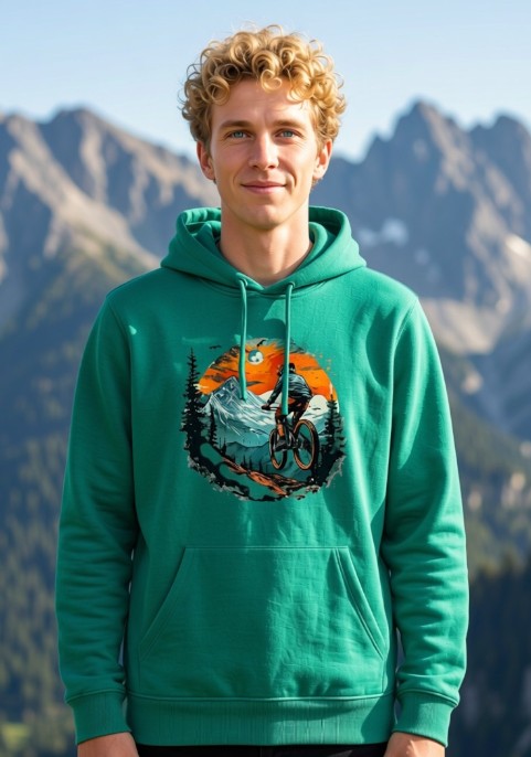 Суитшърт Мента "Колоездач в планината"