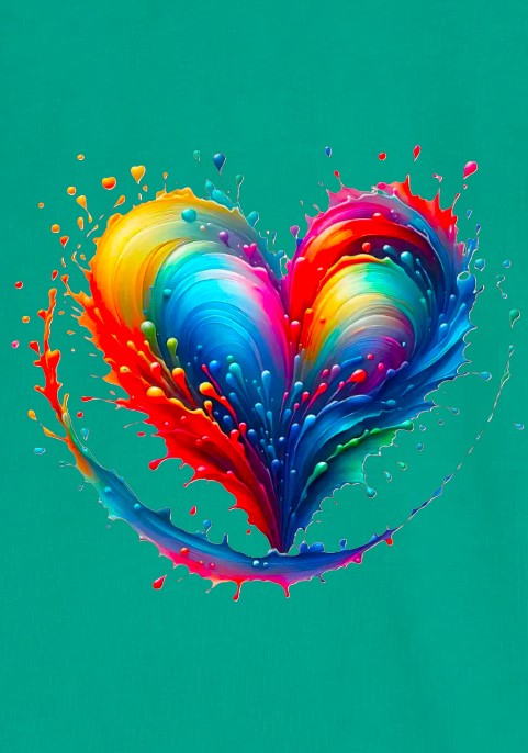 Суитшърт Ментово зелено с цип "Сърце"