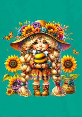 Суитшърт Ментово зелено с цип "Момиченце"