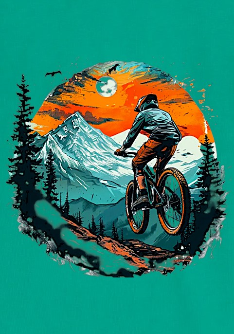 Суитшърт Мента "Колоездач в планината"