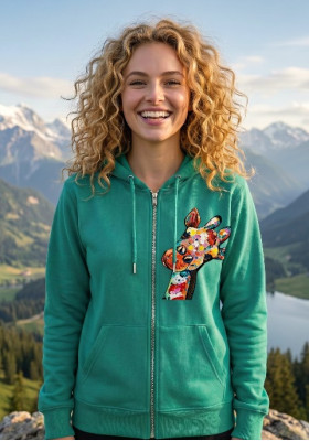 Суитшърт Ментово зелено с цип 1