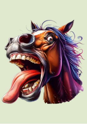 Суитшърт Стийм грийн "Изплезен кон"