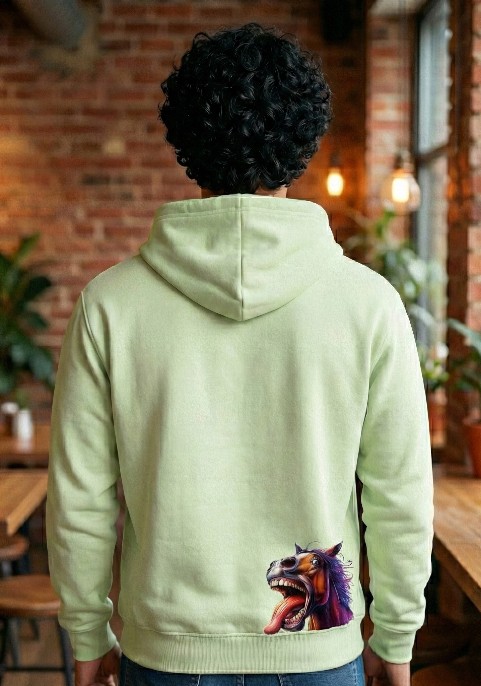 Суитшърт Стийм грийн "Изплезен кон"