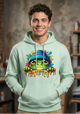 Суитшърт Стийм грийн  "Жабка с шапка"