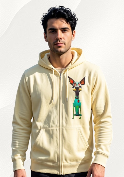 Суитшърт жълт с цип Дългото куче