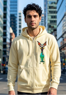 Суитшърт жълт с цип Дългото куче