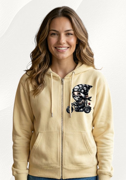 Суитшърт Светло  жълт с цип 6