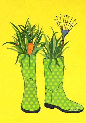 Суитшърт патешко жълто "Зелените ботуши"