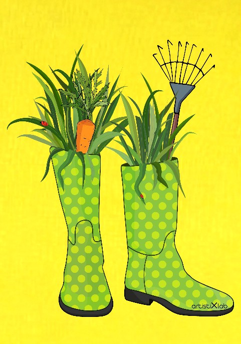 Суитшърт патешко жълто "Зелените ботуши"