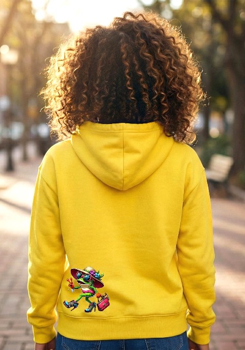 Суитшърт патешко жълто "Фешън жаба"