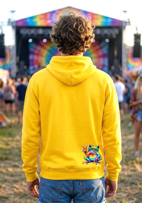 Суитшърт патешко жълто "Жаба Хипи"