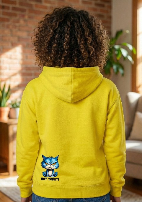 Суитшърт патешко жълто "Не днес"