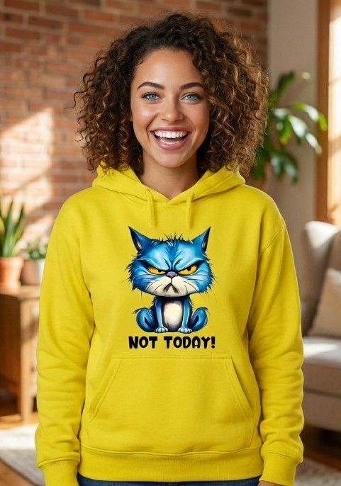 Суитшърт патешко жълто "Не днес"