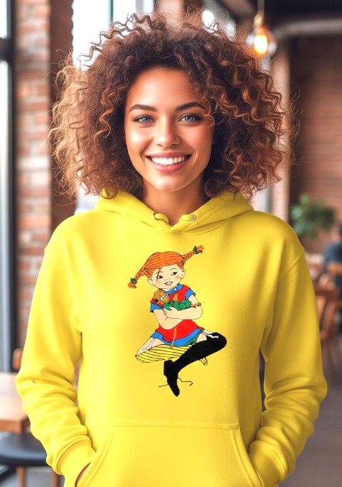 Суитшърт патешко жълто "Пипи"