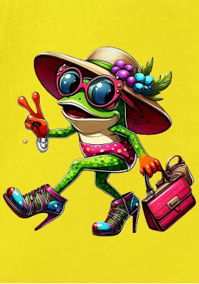 Суитшърт патешко жълто "Фешън жаба"