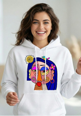 Суитшърт бял Абстракт 2