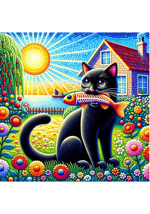 Суитшърт бял - Котката