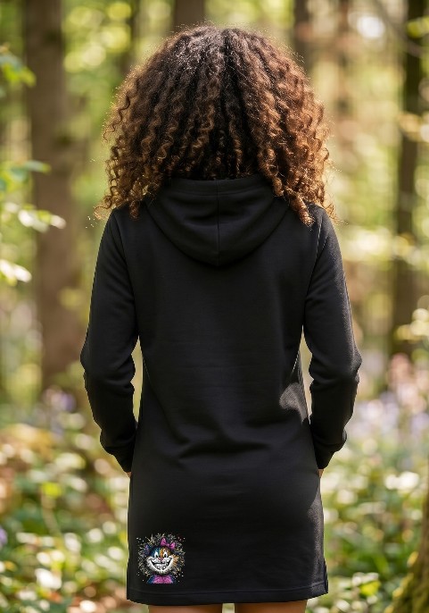 Суитшърт черен рошаво коте