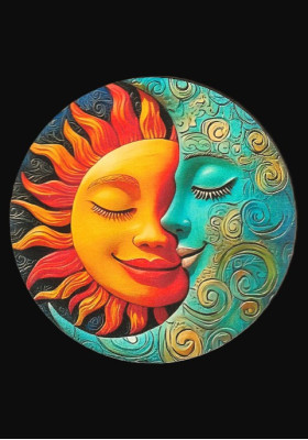 Суитшърт черен " Слънце и Луна"